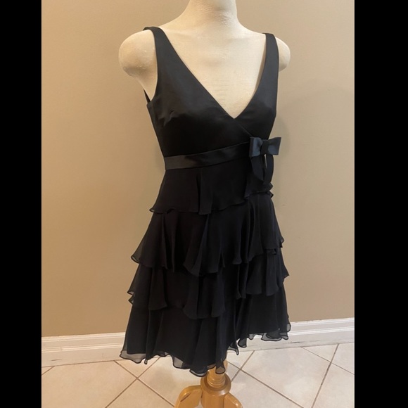 TIBI silk ruffle dress in black - Picture 4 of 10